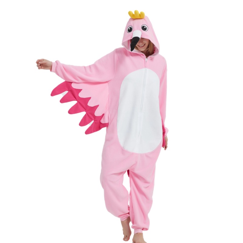Anime Cosplay Thick - Fermuarlı Flamingo Cosplay Kostümü Noel Çizgi