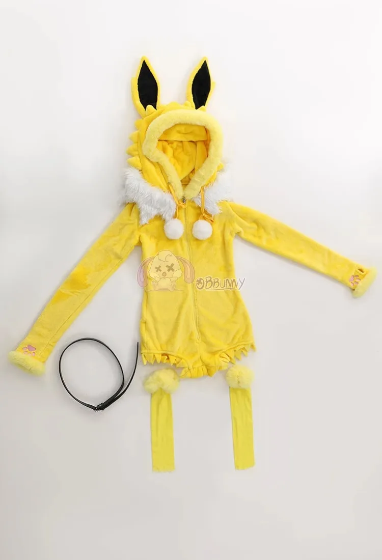 Cosplay Anime Bunny Girl - Seksi Derin V Yaka Kapüşonlu Bodysuit