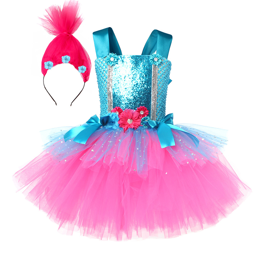 Anime Cosplay Toddler - Kızlar için Troller Tutu Elbise Prenses